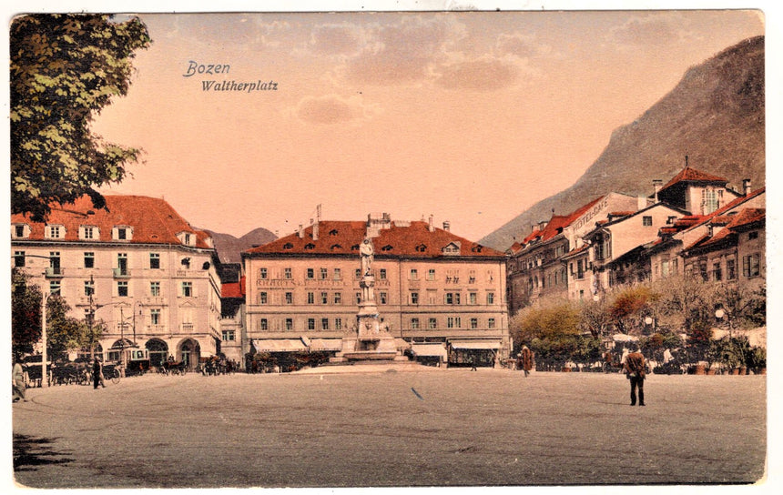 Cartolina Sudtirol Alto Adige Bolzano Bozen Waltherplatz Bolzano piazza Walter | Collezionissimo