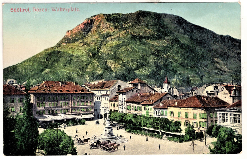 Cartolina Sudtirol Alto Adige Bolzano Bozen Waltherplatz Bolzano piazza Walter | Collezionissimo