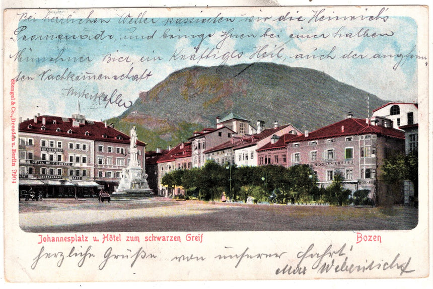 Cartolina Sudtirol Alto Adige Bolzano Bozen Waltherplatz Bolzano piazza Walter | Collezionissimo