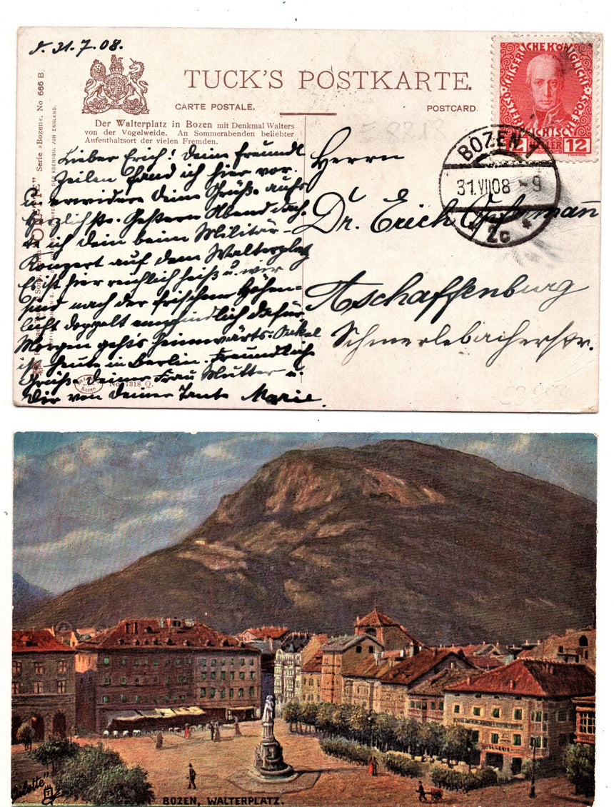 Cartolina Sudtirol Alto Adige Bolzano Bozen Waltherplatz Bolzano piazza Walter | Collezionissimo