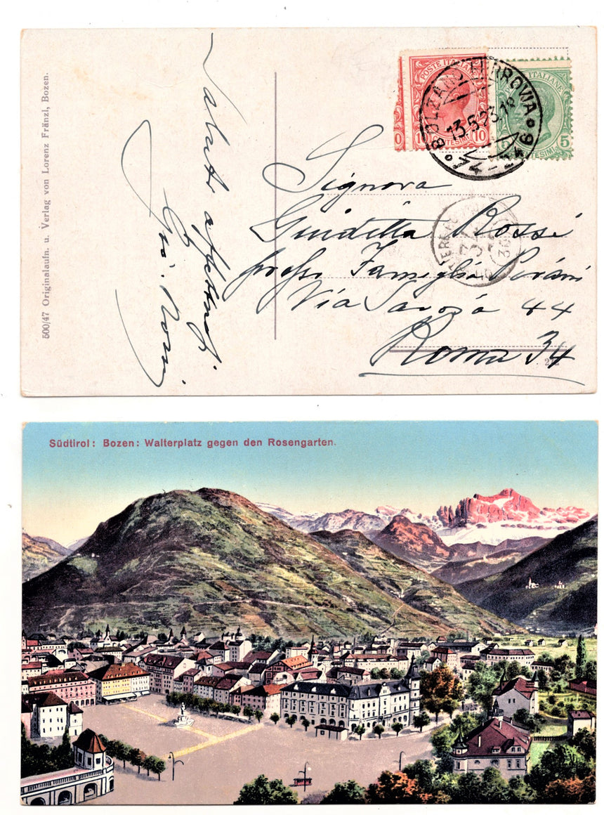 Cartolina Sudtirol Alto Adige Bolzano Bozen Waltherplatz Bolzano piazza Walter | Collezionissimo