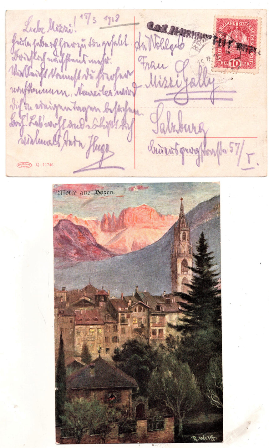 Cartolina Sudtirol Alto Adige Bolzano Bozen motiv aus Bolzano Bozen dis. Woolff | Collezionissimo