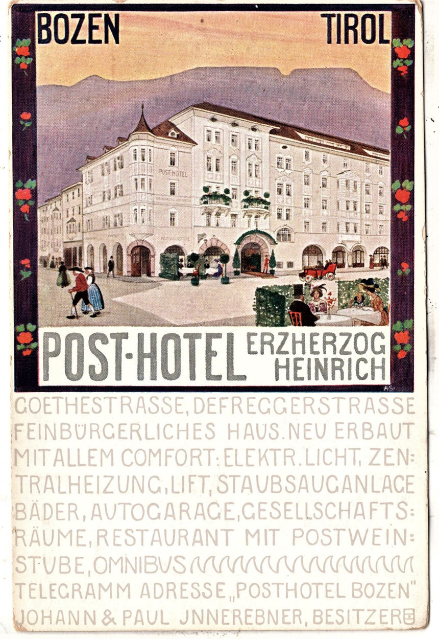 Cartolina Sudtirol Alto Adige Bolzano Bozen Post Hotel und Hotel Europa | Collezionissimo