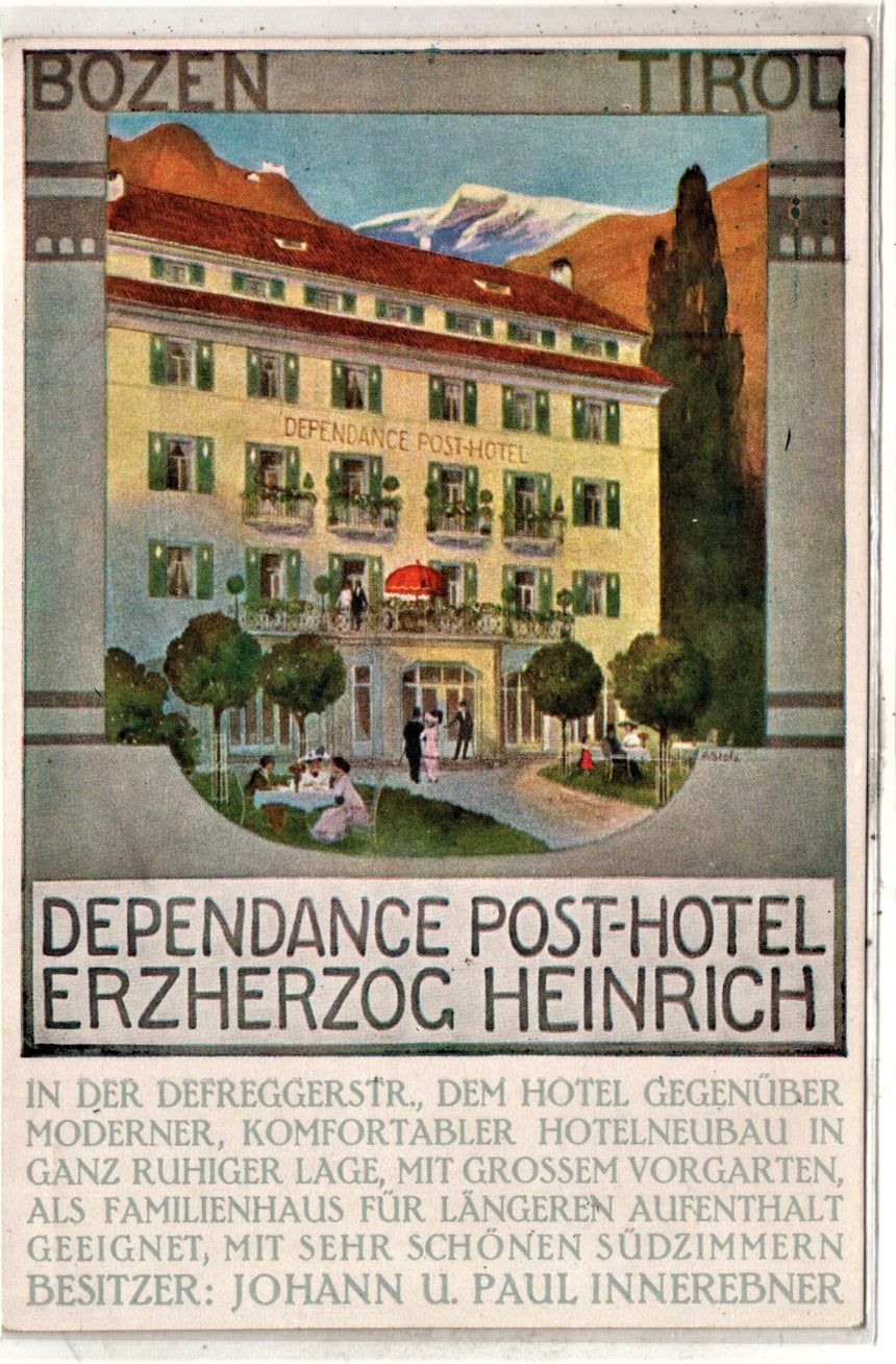 Cartolina Sudtirol Alto Adige Bolzano Bozen Dependance Post Hotel | Collezionissimo