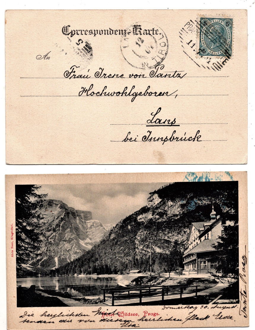 Cartolina Sudtirol Alto Adige Bolzano Bozen Hotel Wildsee Prags | Collezionissimo