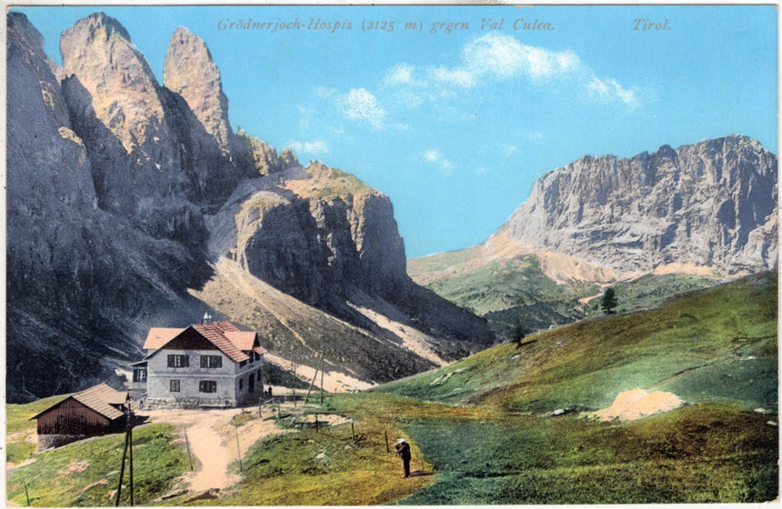 Cartolina Sudtirol Alto Adige Bolzano Bozen Gròdnerjoch Hospiz | Collezionissimo