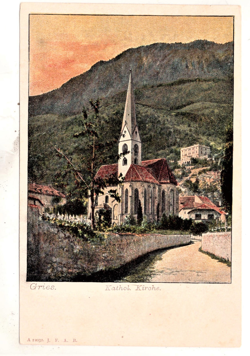 Cartolina Sudtirol Alto Adige Bolzano Bozen Gries Katholische Kirche | Collezionissimo