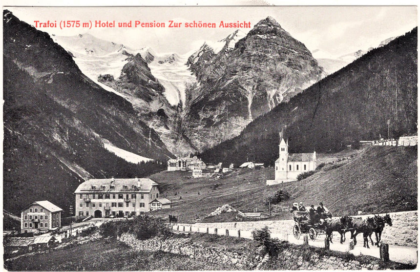 Cartolina Sudtirol Alto Adige Bolzano Bozen Trafio Hotel zur schònen Aussicht | Collezionissimo