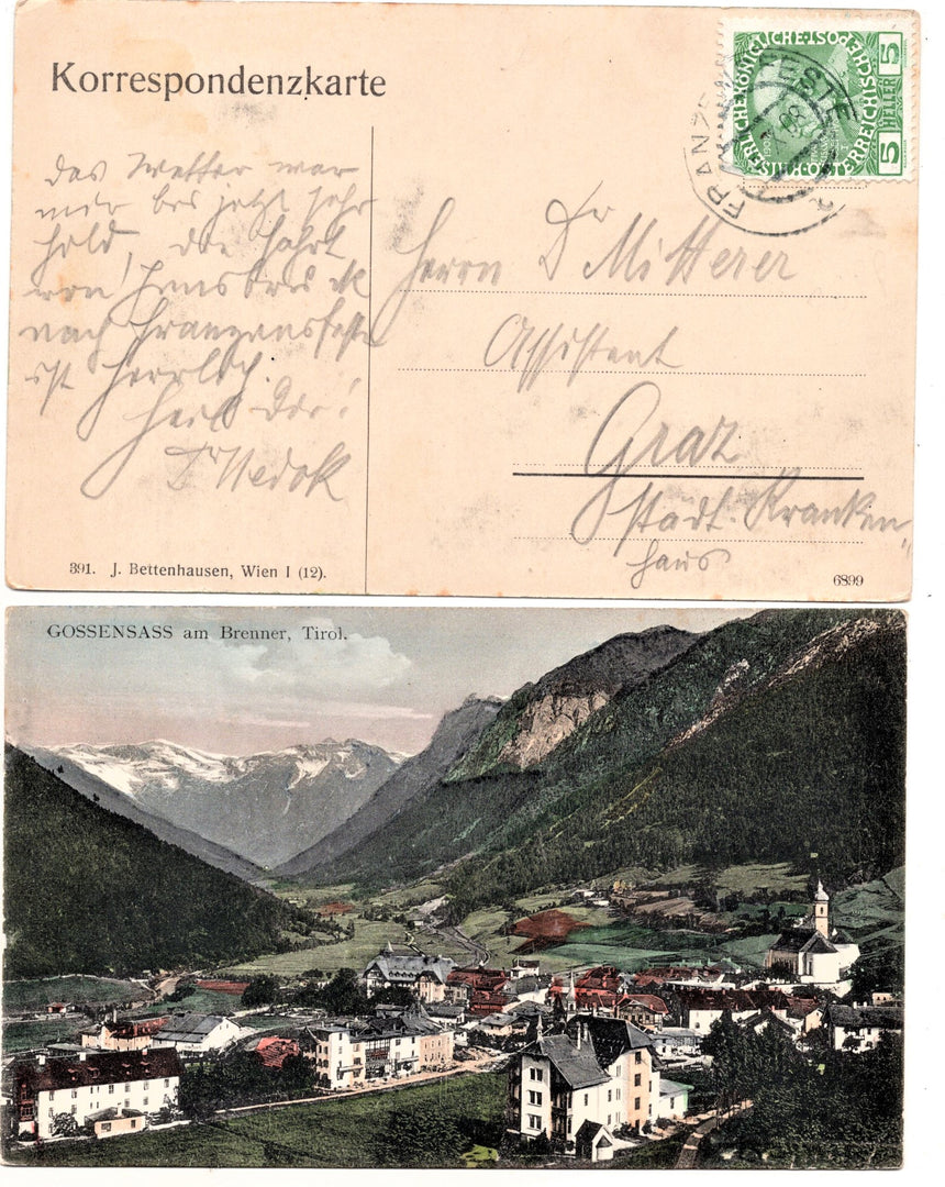 Cartolina Sudtirol Alto Adige Bolzano Bozen Colle Isarco Gossensass panorama | Collezionissimo