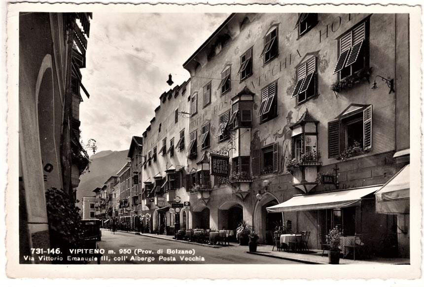 Cartolina Sudtirol Alto Adige Bolzano Bozen Vipiteno Sterzing via V.Emanuele e albergo Posta | Collezionissimo