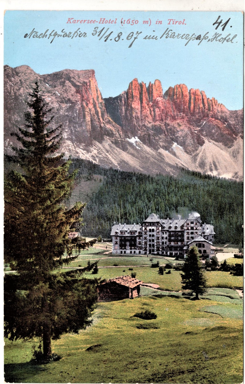 Cartolina Sudtirol Alto Adige Bolzano Bozen Hotel Carezza Karerseehotel Dolomiti | Collezionissimo