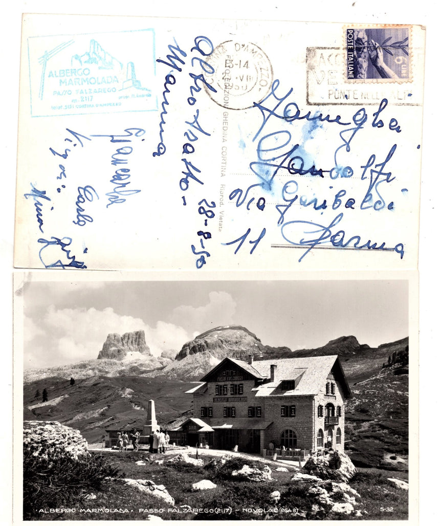 Cartolina Sudtirol Alto Adige Bolzano Bozen Passo Falzarego albergo Marmolada | Collezionissimo