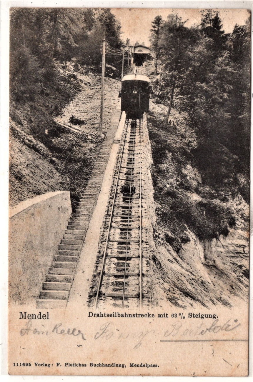 Cartolina Sudtirol Alto Adige Bolzano Bozen Mendola il trenino | Collezionissimo