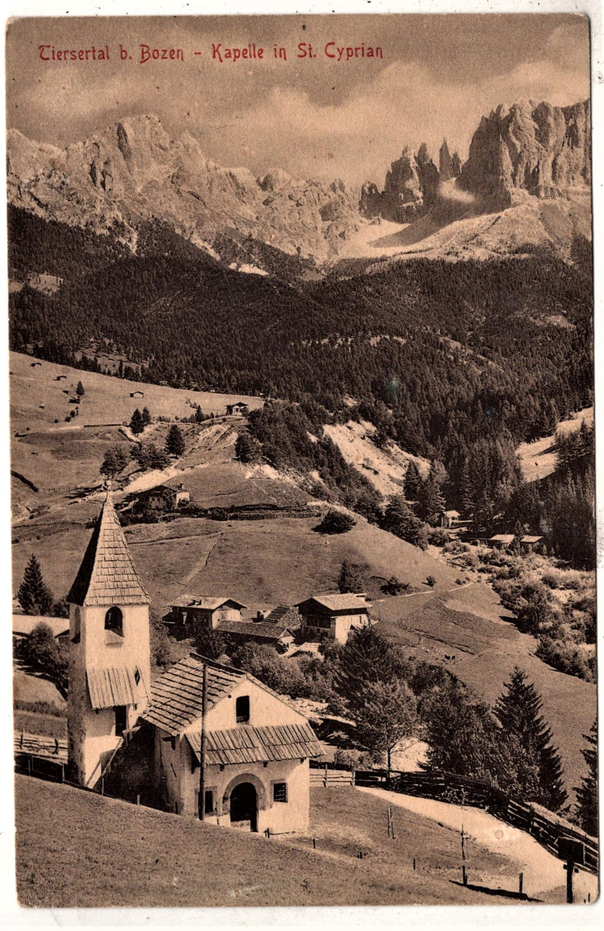 Cartolina Sudtirol Alto Adige Bolzano Bozen Dolomiti Tiersertal Kapelle S.Cyprian | Collezionissimo