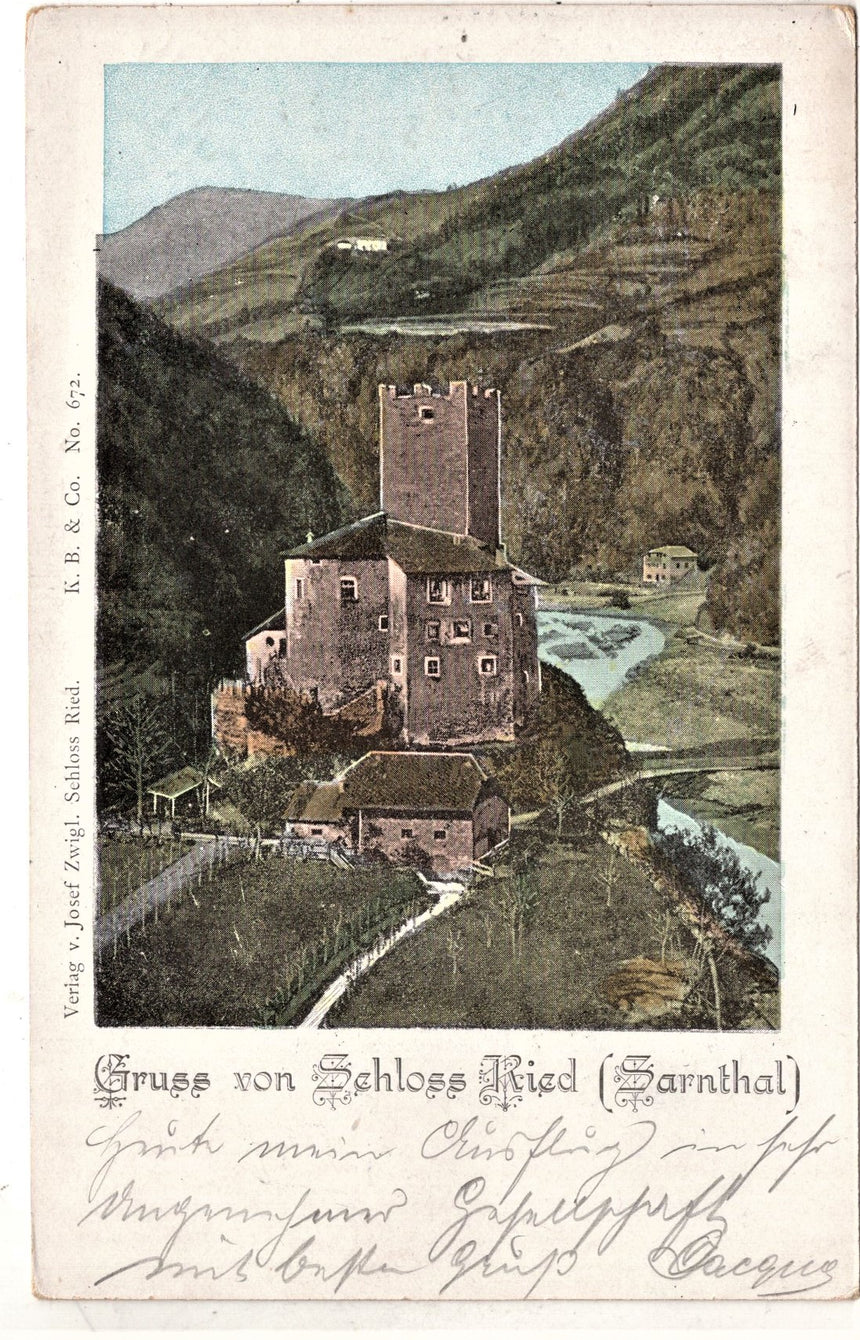 Cartolina Sudtirol Alto Adige Bolzano Bozen Gruss von Schloss Ried Sarnthal | Collezionissimo