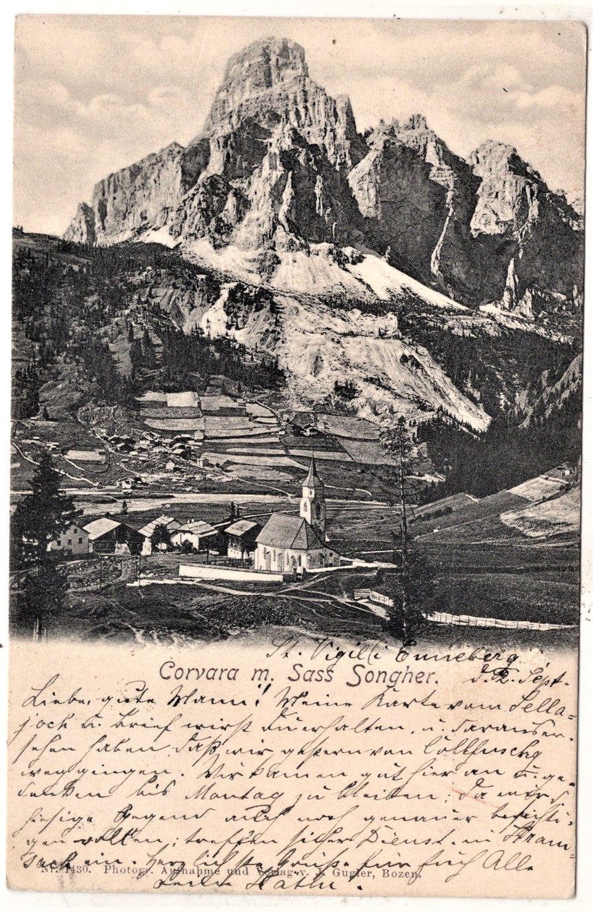 Cartolina Sudtirol Alto Adige Bolzano Bozen Corvara mit Sass Songher | Collezionissimo