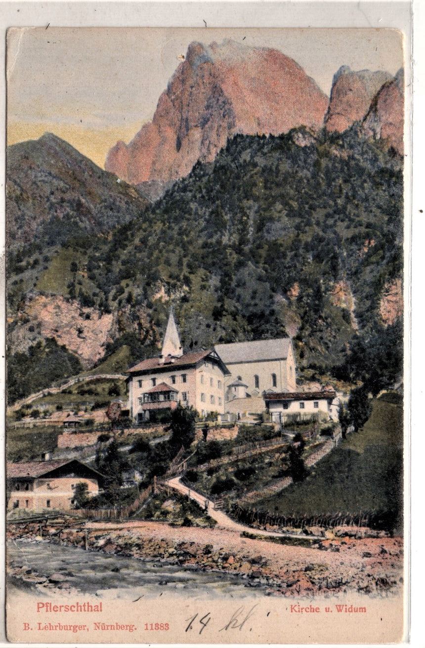 Cartolina Sudtirol Alto Adige Bolzano Bozen Pflerschthal Kirche und Widum | Collezionissimo