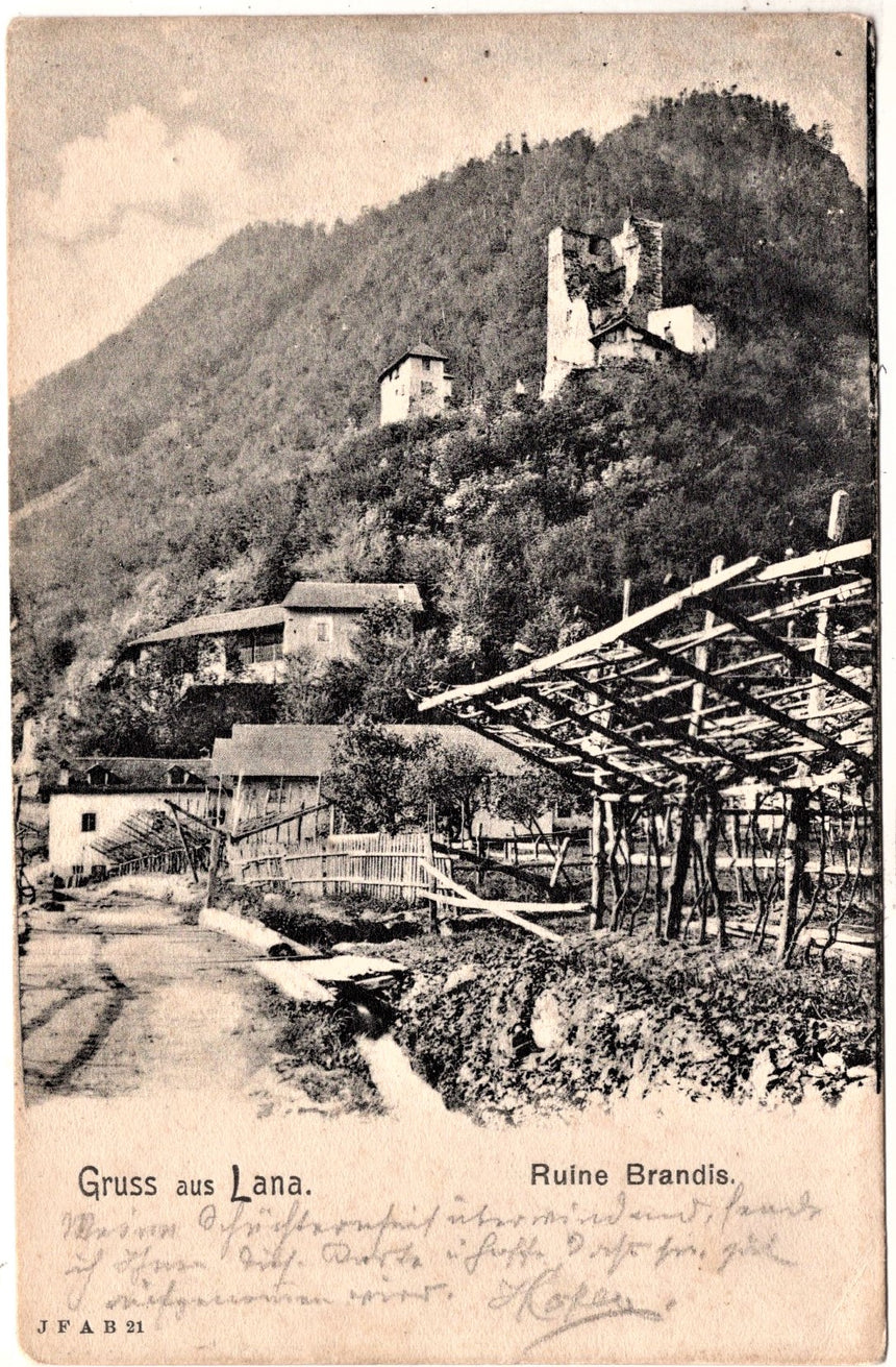 Cartolina Sudtirol Alto Adige Bolzano Bozen Gruss aus Lana Ruine Brandis Meran-Bozen | Collezionissimo