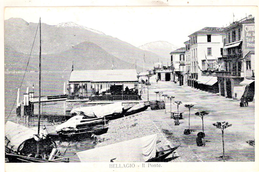 Cartolina Bellagio il Ponte alberghi sulla spiaggia | Collezionissimo