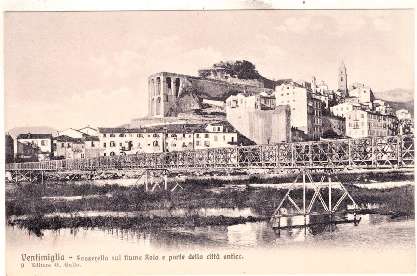 Cartolina Ventimiglia passerella sul fiume Roia | Collezionissimo