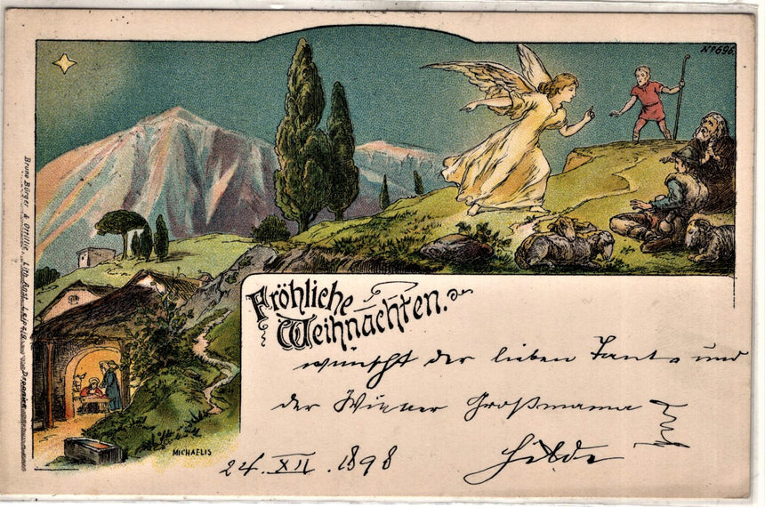 Cartolina Buon Natale / anno. Frohe Weihnachten / Neues Jahr. Merry Christmas & Happy New Year | Collezionissimo