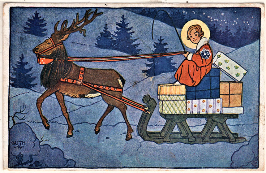 Cartolina Buon Natale / anno. Frohe Weihnachten / Neues Jahr. Merry Christmas & Happy New Year | Collezionissimo