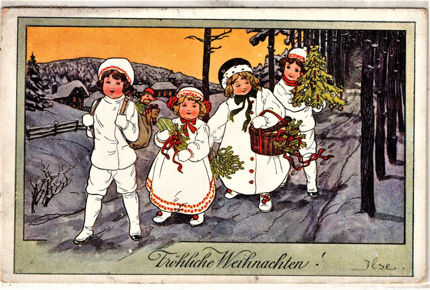 Cartolina Buon Natale / anno. Frohe Weihnachten / Neues Jahr. Merry Christmas & Happy New Year | Collezionissimo