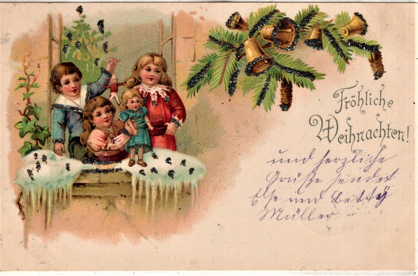 Cartolina Buon Natale / anno. Frohe Weihnachten / Neues Jahr. Merry Christmas & Happy New Year | Collezionissimo