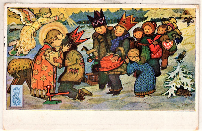 Cartolina Buon Natale / anno. Frohe Weihnachten / Neues Jahr. Merry Christmas & Happy New Year | Collezionissimo