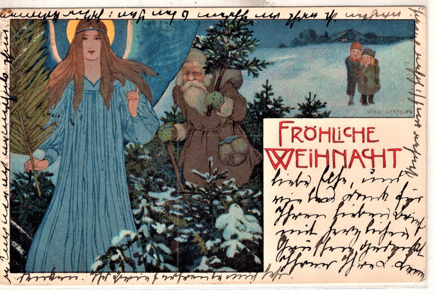 Cartolina Buon Natale / anno. Frohe Weihnachten / Neues Jahr. Merry Christmas & Happy New Year | Collezionissimo