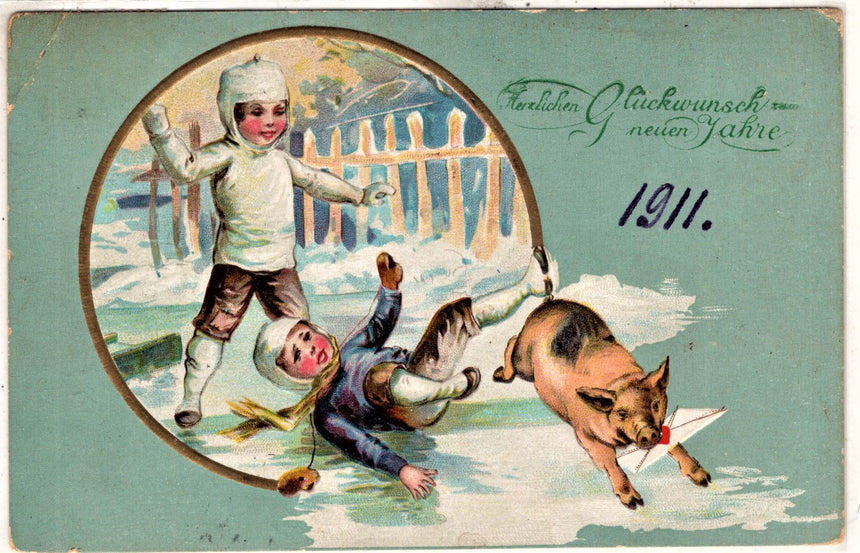 Cartolina Buon Natale / anno. Frohe Weihnachten / Neues Jahr. Merry Christmas & Happy New Year | Collezionissimo