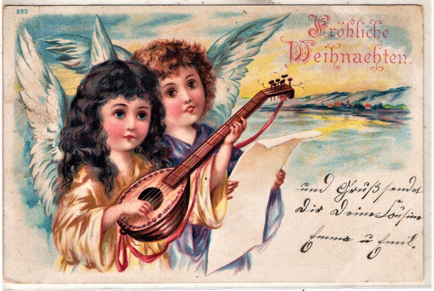 Cartolina Buon Natale / anno. Frohe Weihnachten / Neues Jahr. Merry Christmas & Happy New Year | Collezionissimo