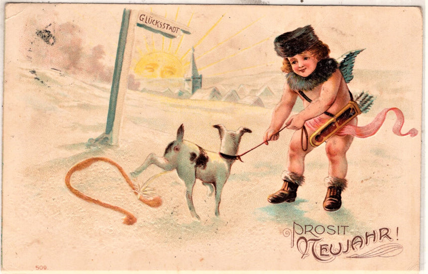 Cartolina Buon Natale / anno. Frohe Weihnachten / Neues Jahr. Merry Christmas & Happy New Year | Collezionissimo