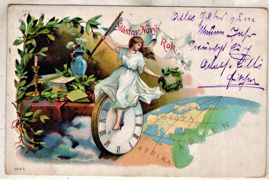 Cartolina Buon Natale / anno. Frohe Weihnachten / Neues Jahr. Merry Christmas & Happy New Year | Collezionissimo