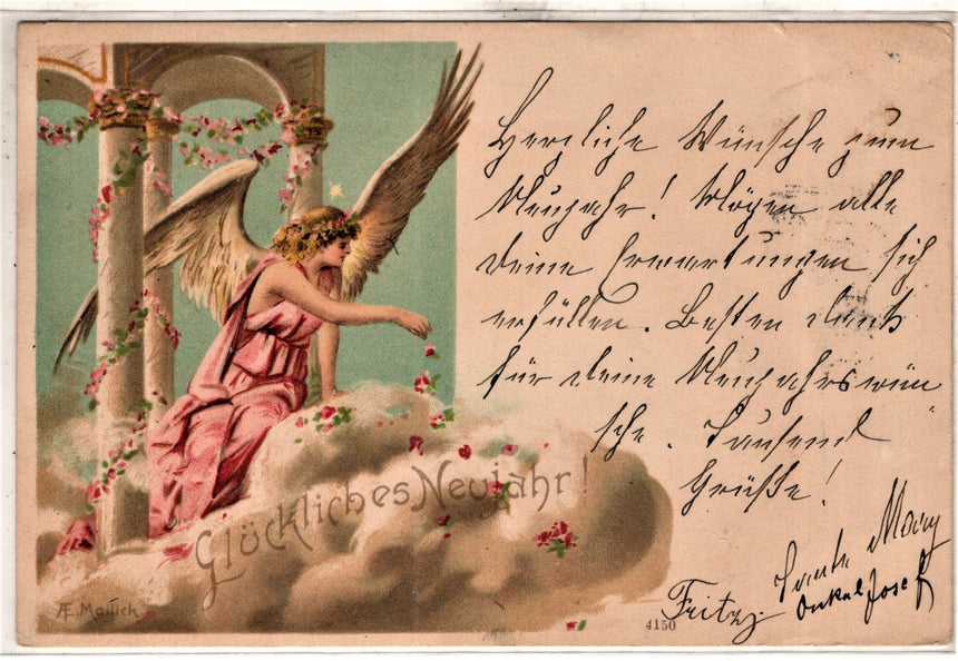 Cartolina Buon Natale / anno. Frohe Weihnachten / Neues Jahr. Merry Christmas & Happy New Year | Collezionissimo