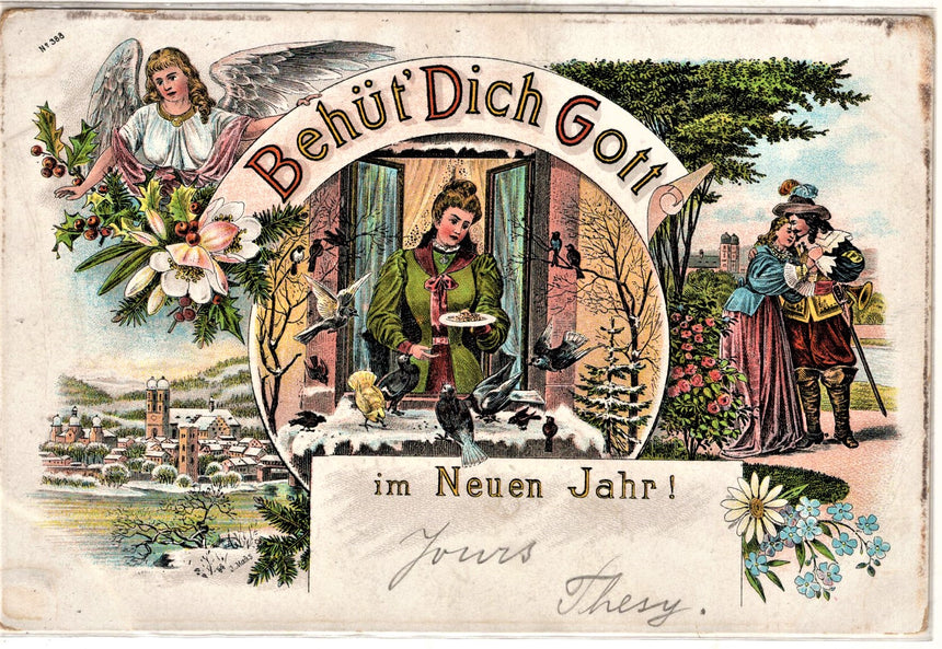 Cartolina Buon Natale / anno. Frohe Weihnachten / Neues Jahr. Merry Christmas & Happy New Year | Collezionissimo