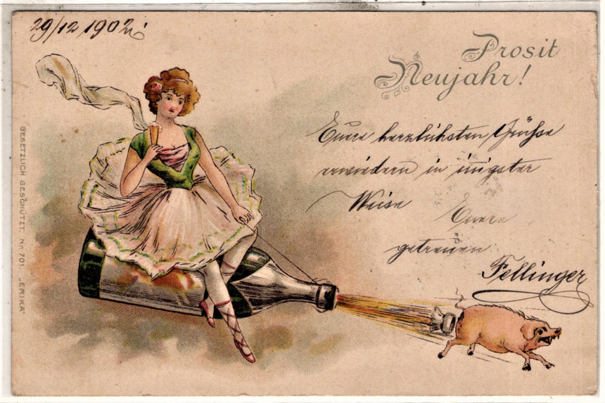 Cartolina Buon Natale / anno. Frohe Weihnachten / Neues Jahr. Merry Christmas & Happy New Year | Collezionissimo