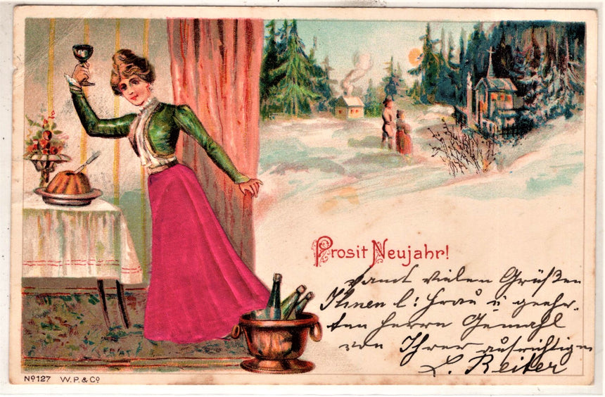 Cartolina Buon Natale / anno. Frohe Weihnachten / Neues Jahr. Merry Christmas & Happy New Year | Collezionissimo