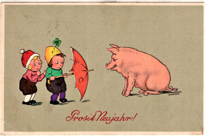 Cartolina Buon Natale / anno. Frohe Weihnachten / Neues Jahr. Merry Christmas & Happy New Year | Collezionissimo