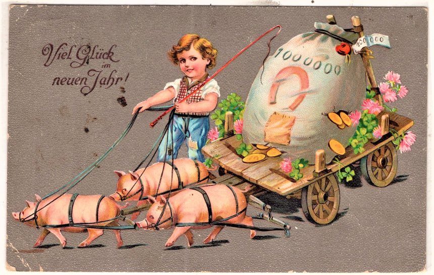 Cartolina Buon Natale / anno. Frohe Weihnachten / Neues Jahr. Merry Christmas & Happy New Year | Collezionissimo