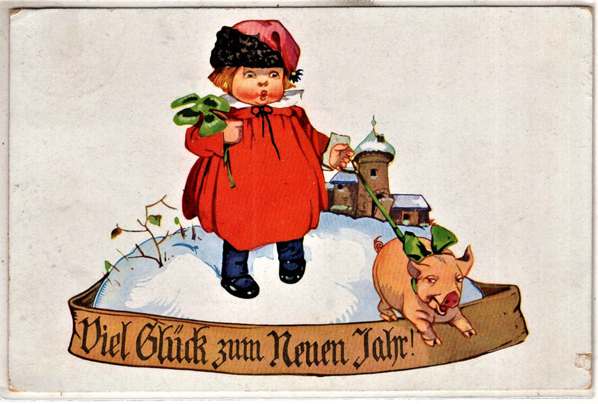 Cartolina Buon Natale / anno. Frohe Weihnachten / Neues Jahr. Merry Christmas & Happy New Year | Collezionissimo