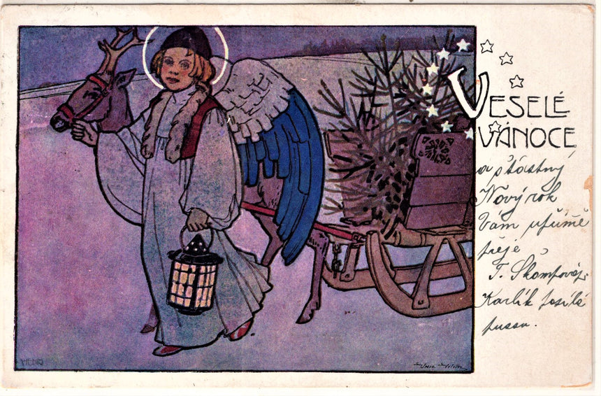 Cartolina Buon Natale / anno. Frohe Weihnachten / Neues Jahr. Merry Christmas & Happy New Year | Collezionissimo