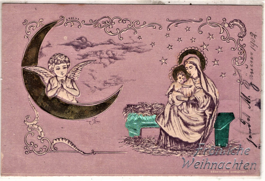 Cartolina Buon Natale / anno. Frohe Weihnachten / Neues Jahr. Merry Christmas & Happy New Year | Collezionissimo