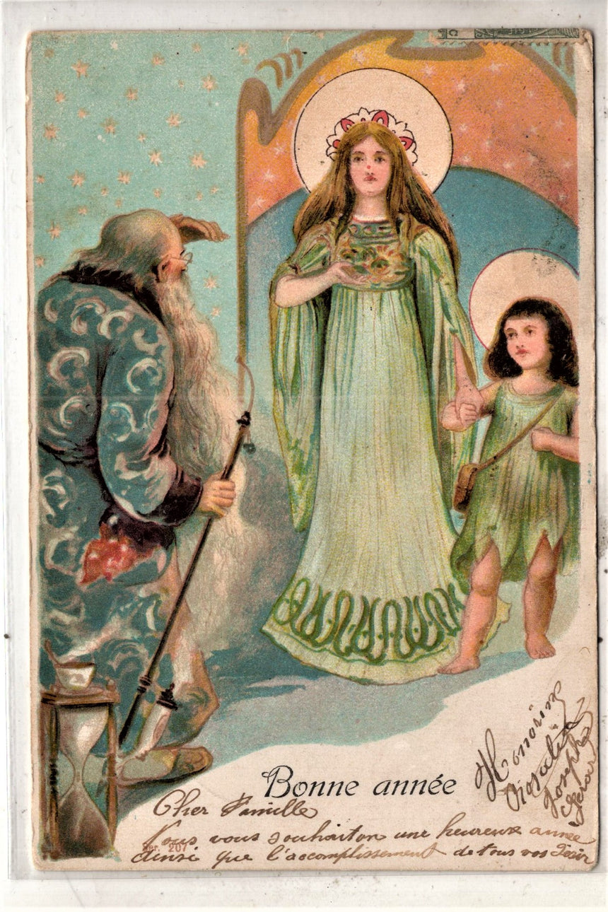 Cartolina Buon Natale / anno. Frohe Weihnachten / Neues Jahr. Merry Christmas & Happy New Year | Collezionissimo