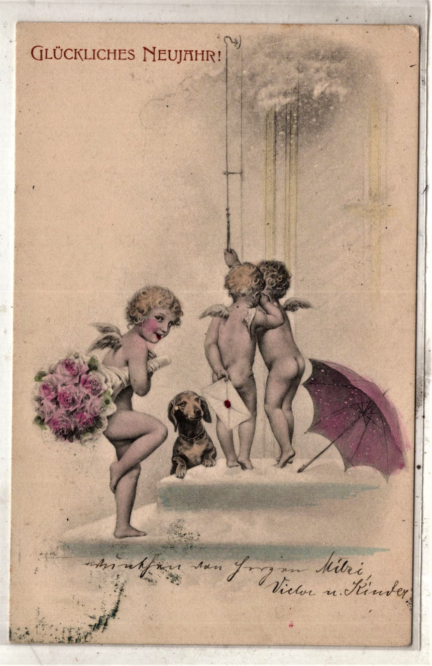 Cartolina Buon Natale / anno. Frohe Weihnachten / Neues Jahr. Merry Christmas & Happy New Year | Collezionissimo