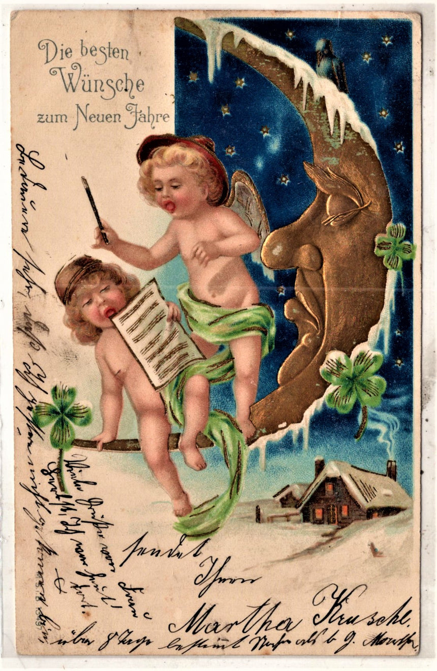 Cartolina Buon Natale / anno. Frohe Weihnachten / Neues Jahr. Merry Christmas & Happy New Year | Collezionissimo