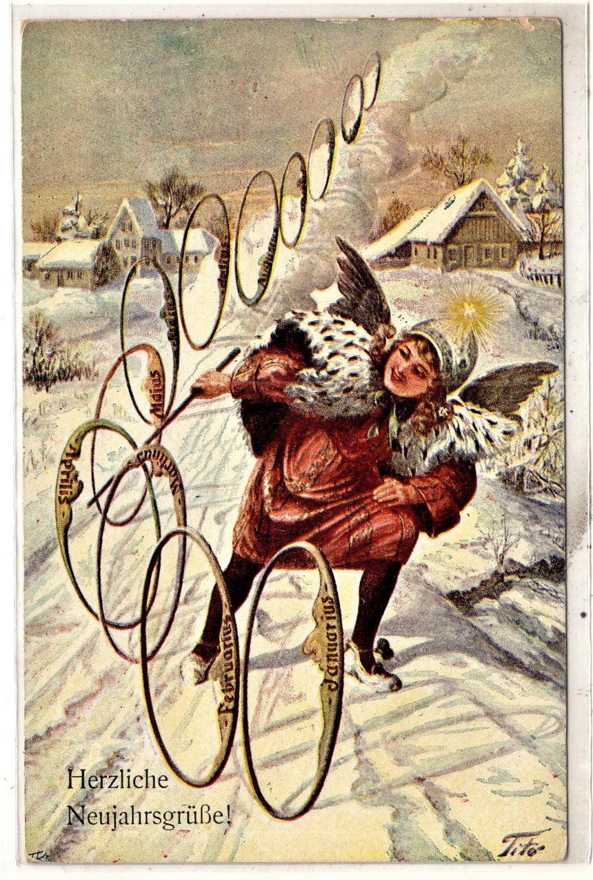 Cartolina Buon Natale / anno. Frohe Weihnachten / Neues Jahr. Merry Christmas & Happy New Year | Collezionissimo