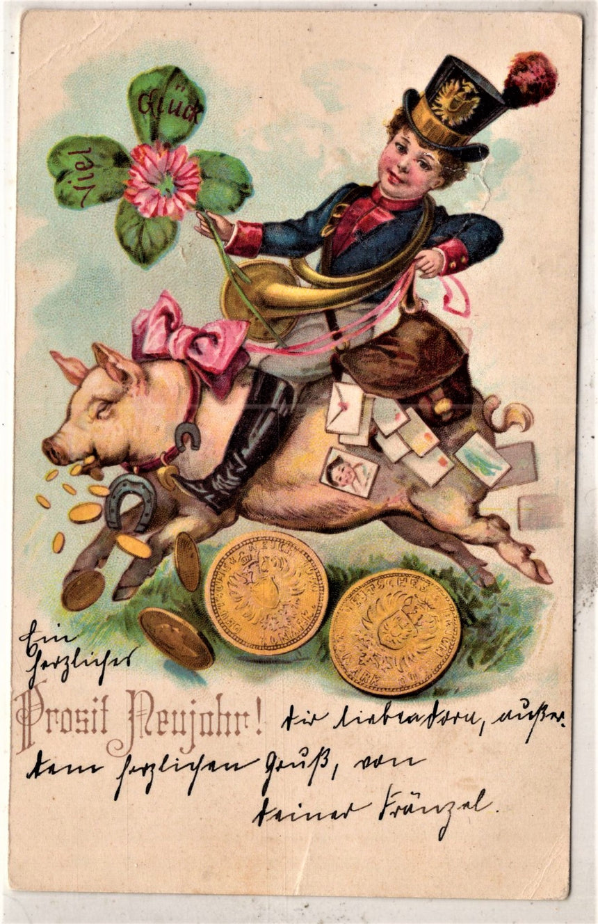 Cartolina Buon Natale / anno. Frohe Weihnachten / Neues Jahr. Merry Christmas & Happy New Year | Collezionissimo