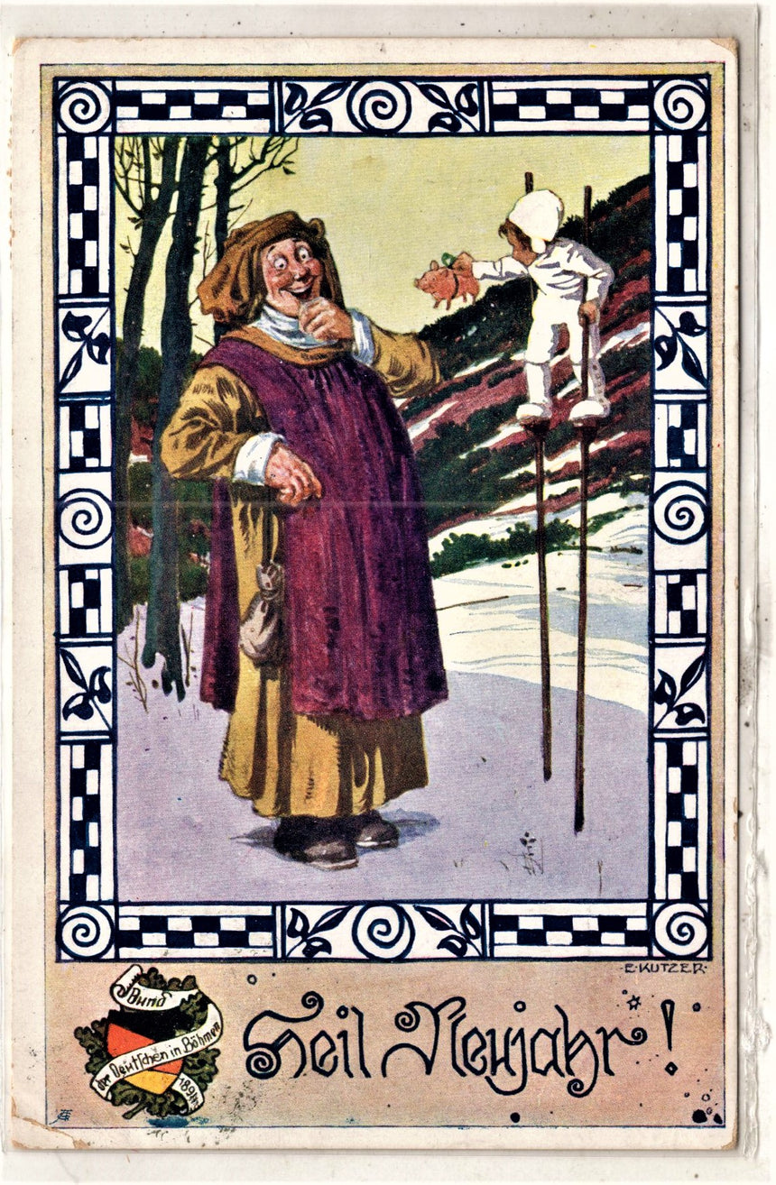 Cartolina Buon Natale / anno. Frohe Weihnachten / Neues Jahr. Merry Christmas & Happy New Year | Collezionissimo