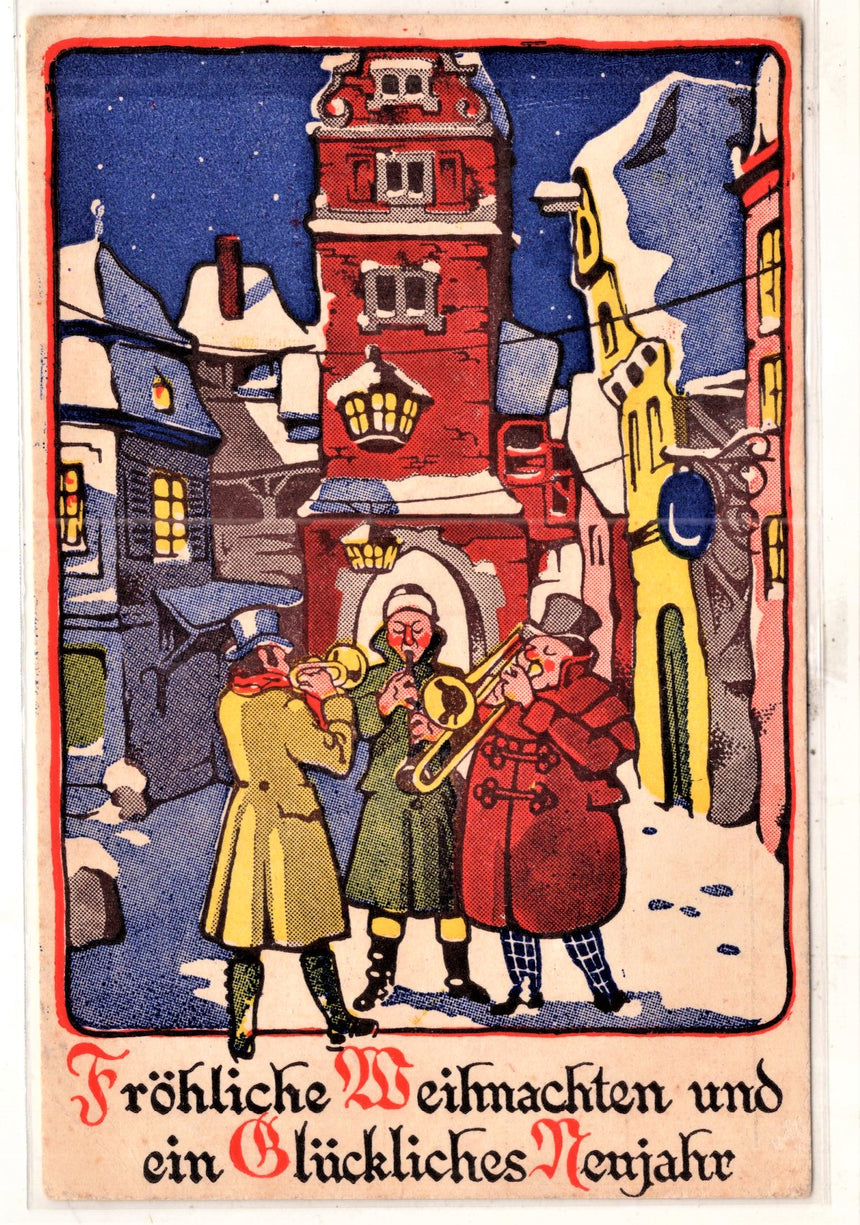 Cartolina Buon Natale / anno. Frohe Weihnachten / Neues Jahr. Merry Christmas & Happy New Year | Collezionissimo